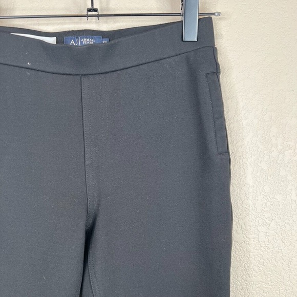 Armani Jeans Womens Ankle Pant Plus Size 3XL Black Ponte Knit Pull‎ On Stirrup - Picture 3 of 14